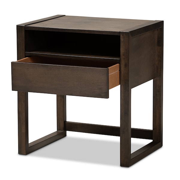 Inicio Ash Brown Finished 1-Drawer Wood Nightstand